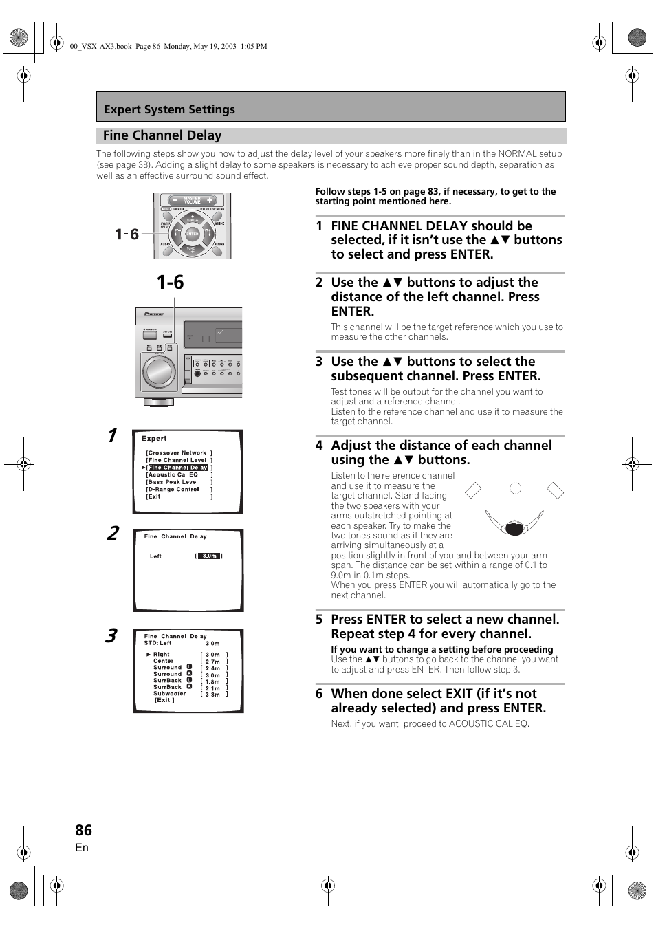 Fine channel delay | Pioneer VSX-AX3-S User Manual | Page 86 / 104