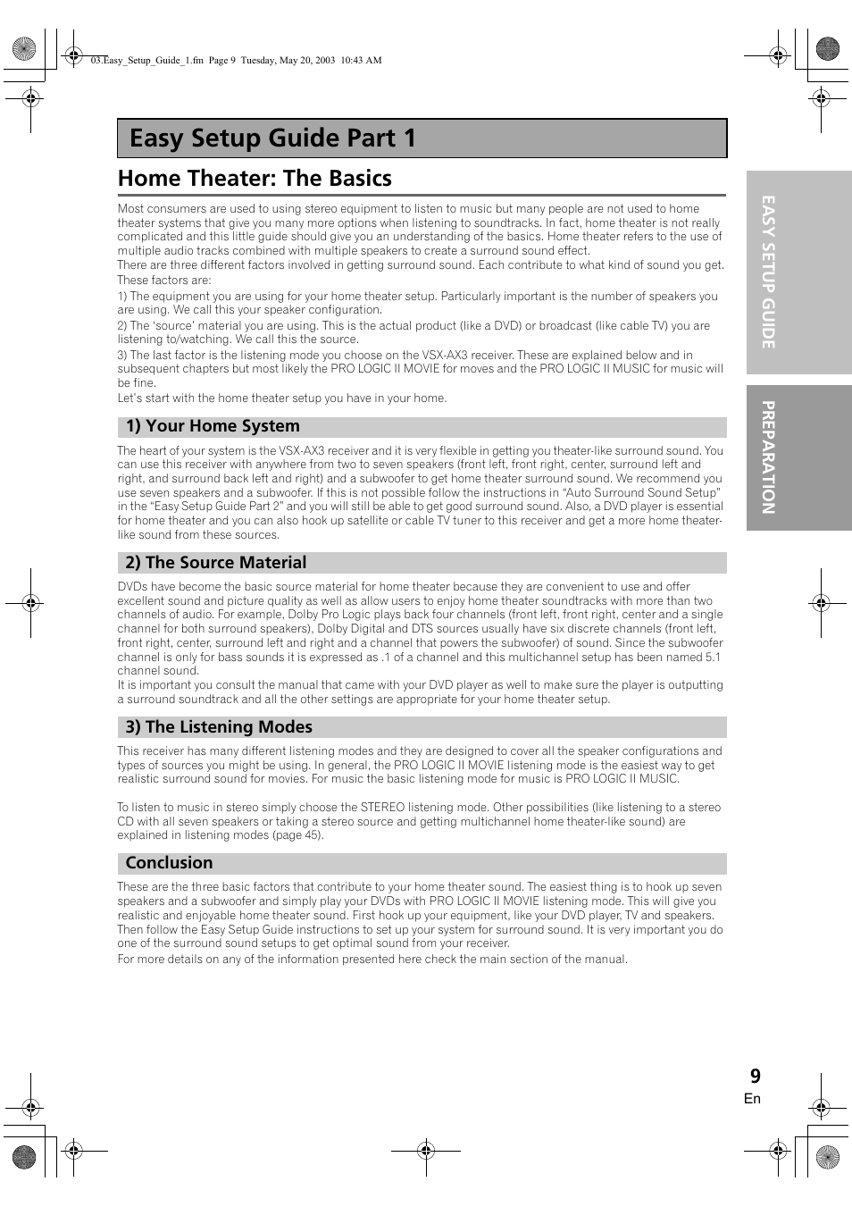Easy setup guide part 1, Home theater: the basics, Displays & controls | Pioneer VSX-AX3-S User Manual | Page 9 / 104