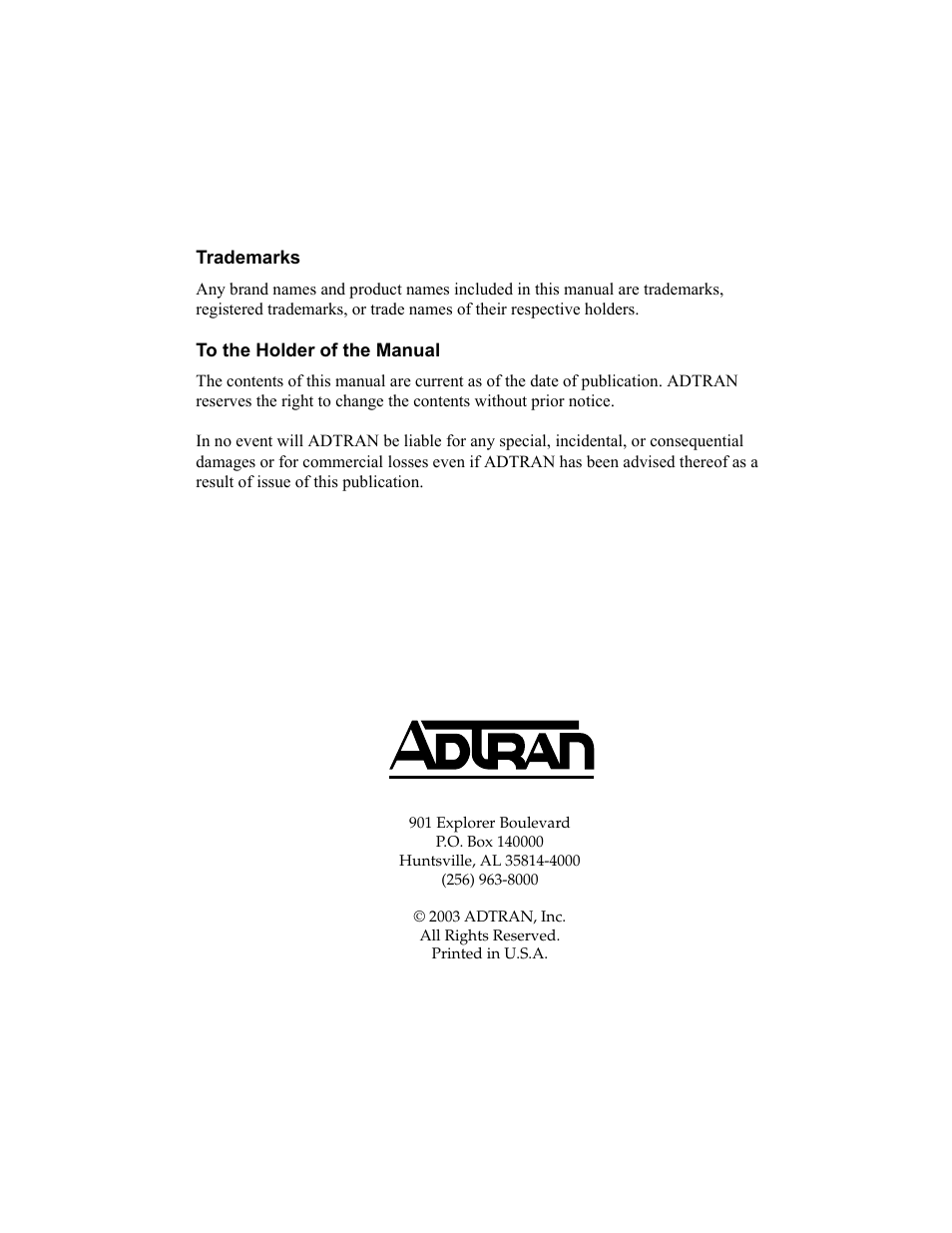 ADTRAN Cable T1 ESF CSU ACE User Manual | Page 2 / 50