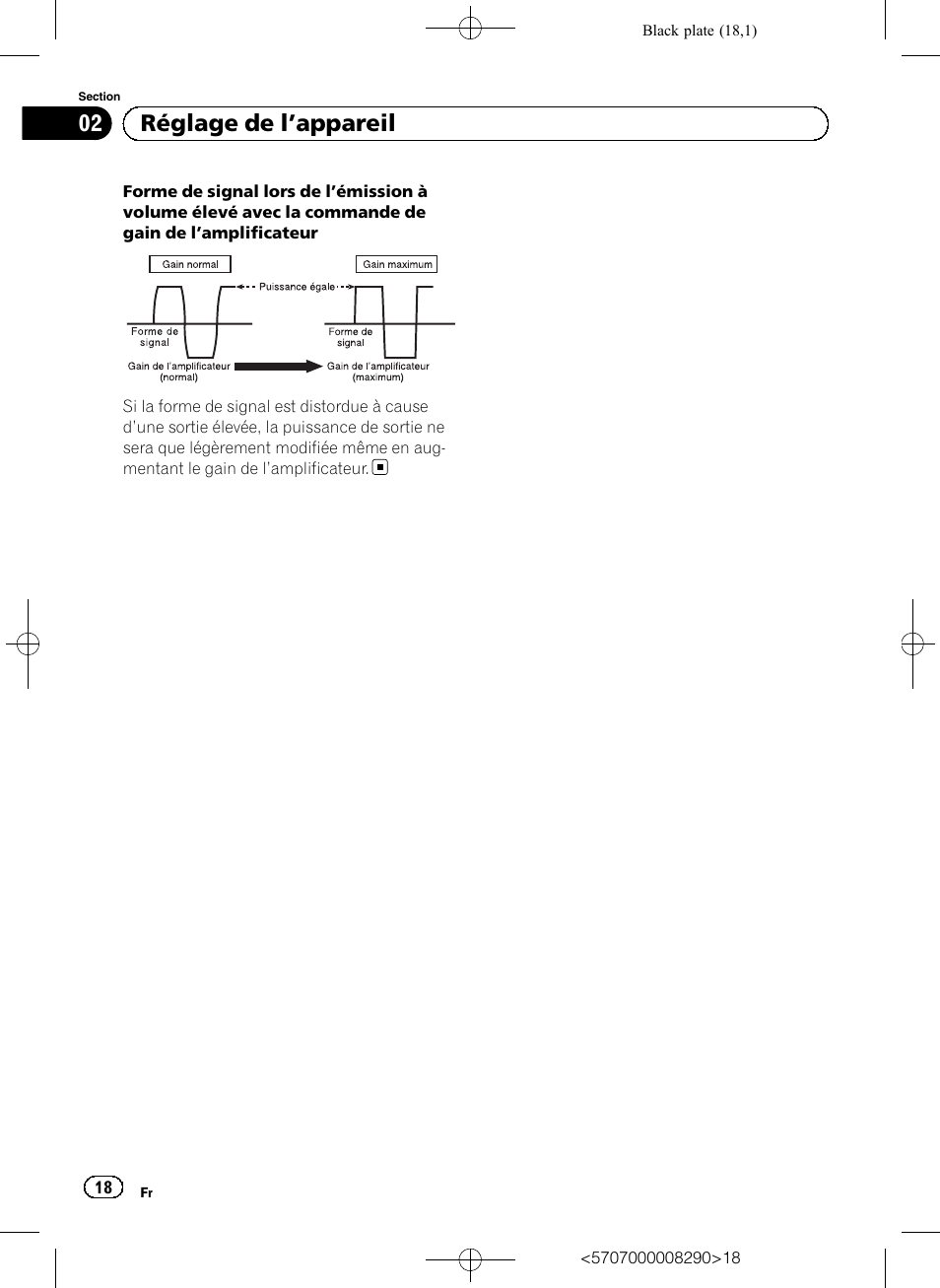 02 réglage de l ’appareil | Pioneer GM-A6604 User Manual | Page 18 / 108