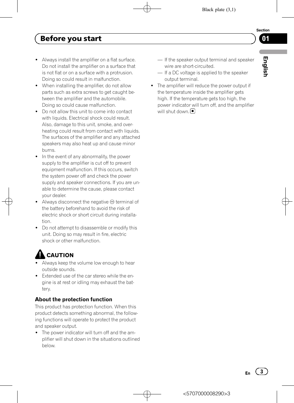 01 before you start | Pioneer GM-A6604 User Manual | Page 3 / 108