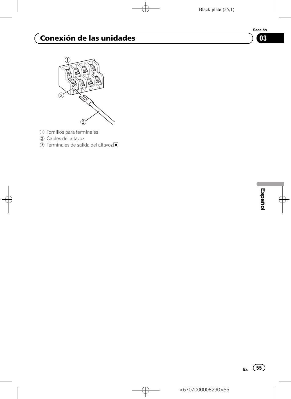 03 conexión de las unidades | Pioneer GM-A6604 User Manual | Page 55 / 108