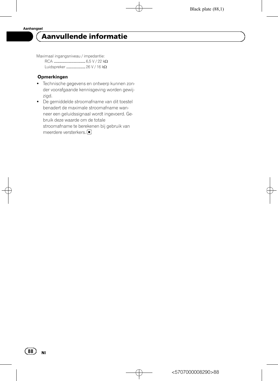 Aanvullende informatie | Pioneer GM-A6604 User Manual | Page 88 / 108