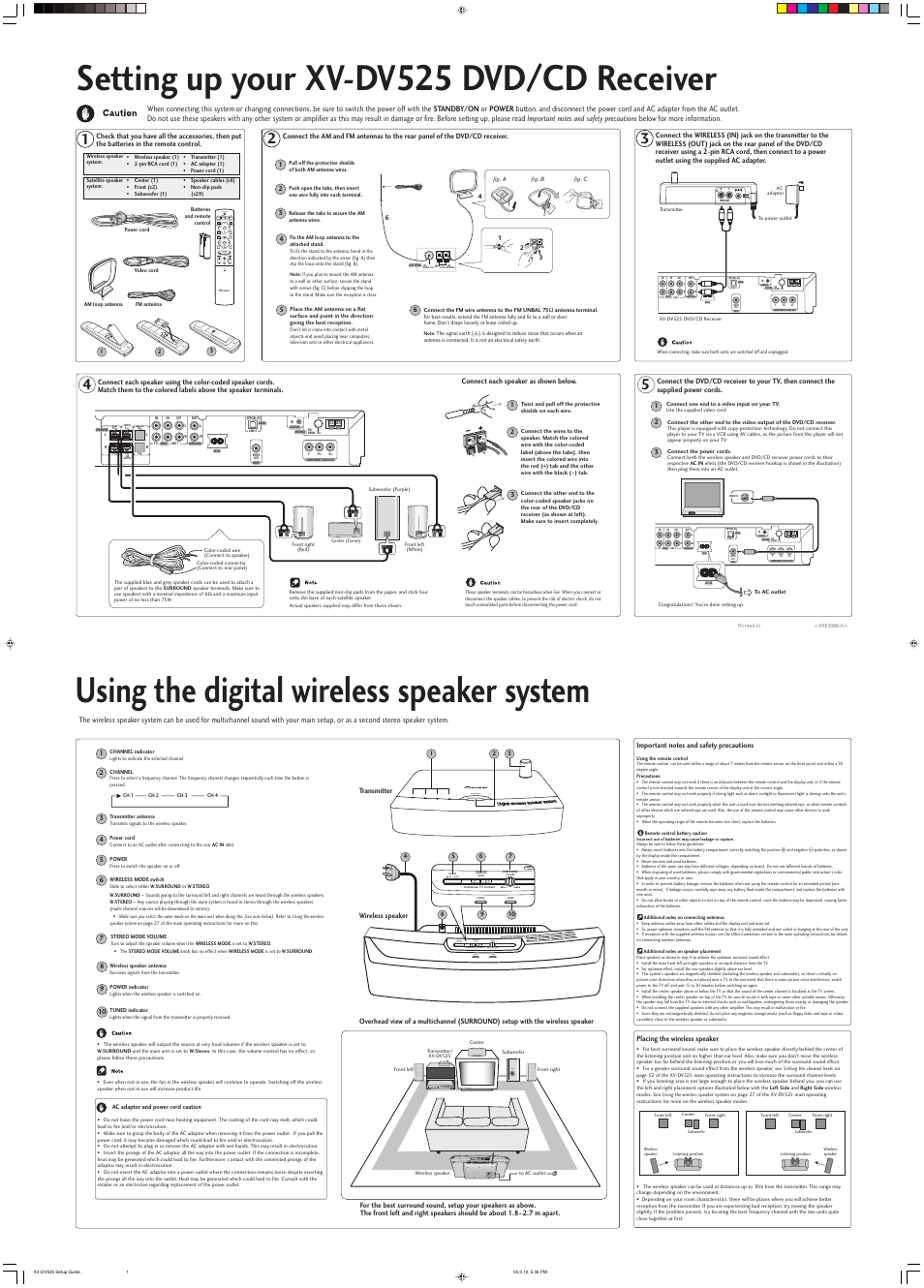 Pioneer DCS-525 User Manual | 2 pages