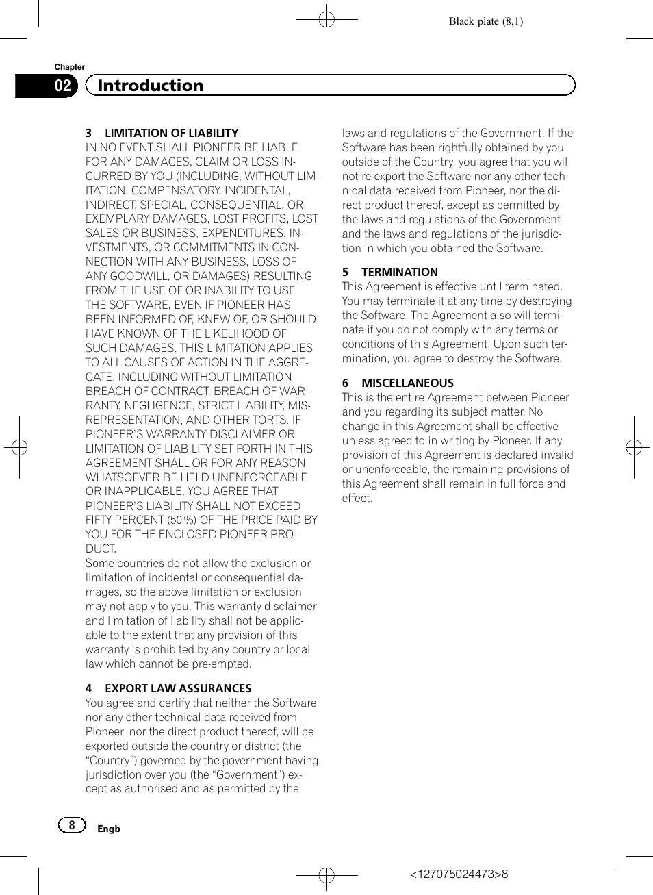 02 introduction | Pioneer AVIC-F250 User Manual | Page 8 / 76