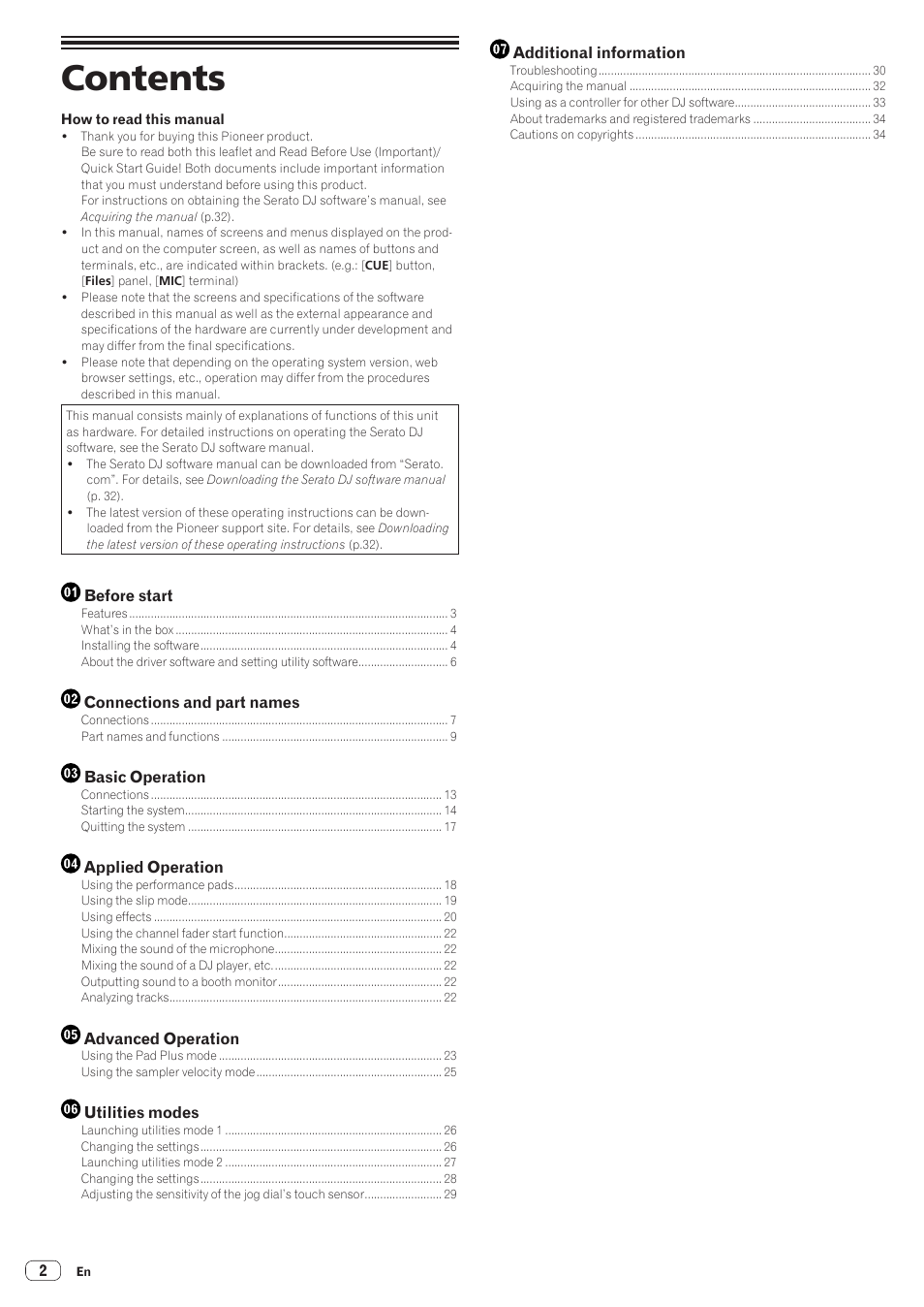 Pioneer DDJ-SR User Manual | Page 2 / 34