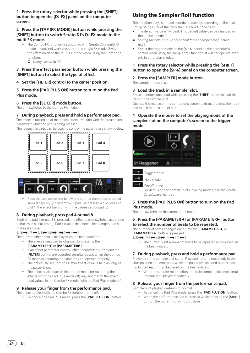 Using the sampler roll function | Pioneer DDJ-SR User Manual | Page 24 / 34