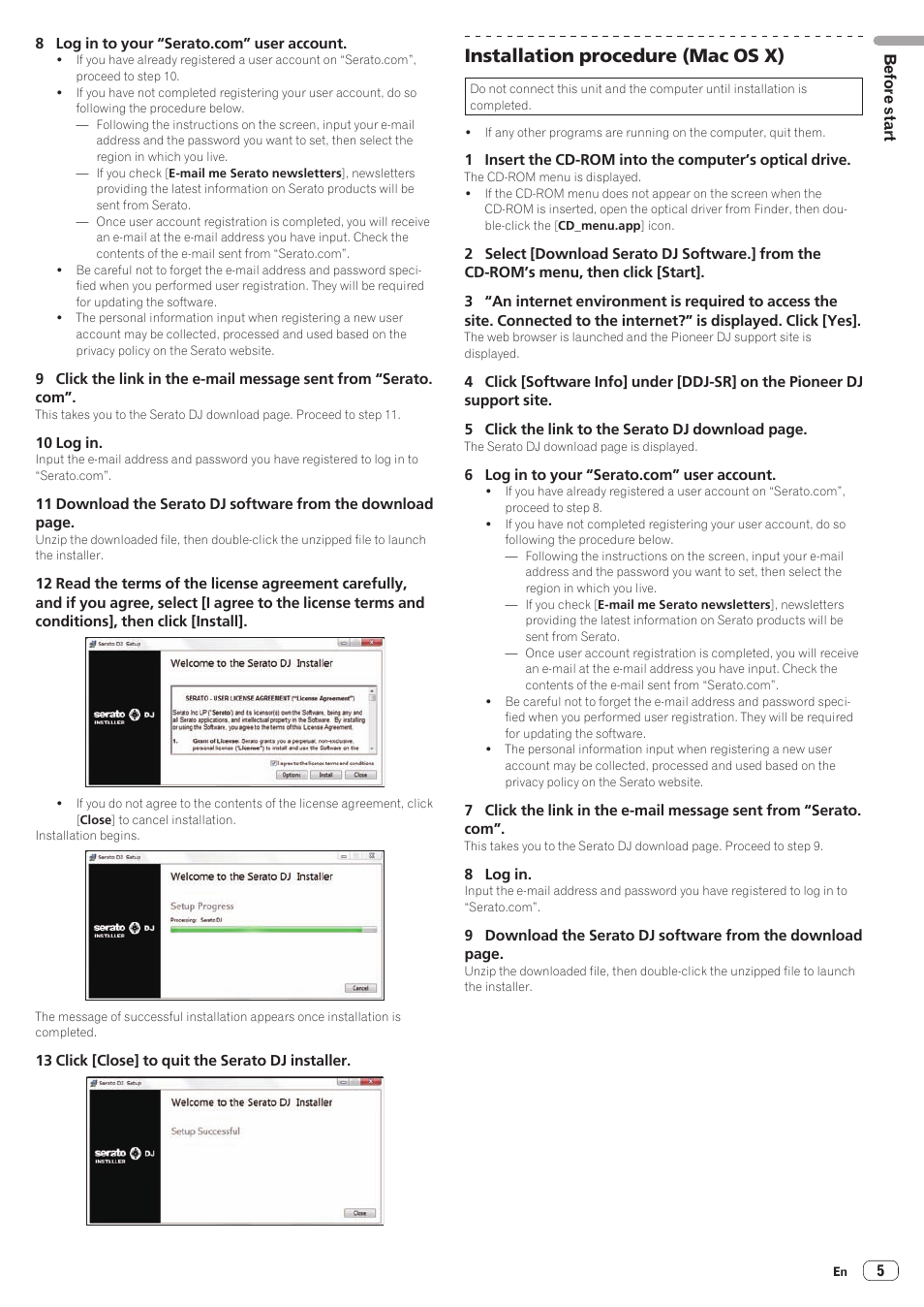 Installation procedure (mac os x) | Pioneer DDJ-SR User Manual | Page 5 / 34