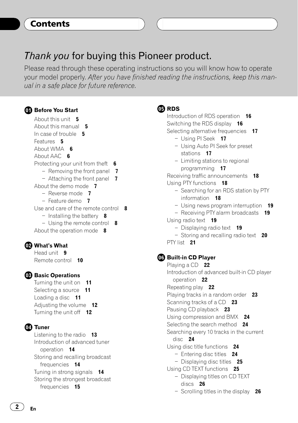 Pioneer DEH-P7700MP User Manual | Page 2 / 133