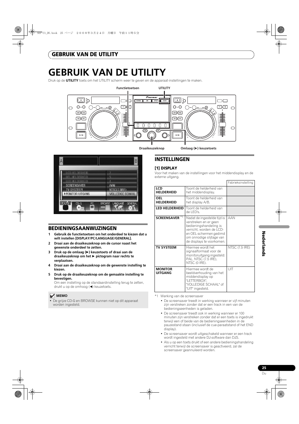 Gebruik van de utility, Bedieningsaanwijzingen instellingen, Bedieningsaanwijzingen | Instellingen | Pioneer SEP-C1 User Manual | Page 129 / 241