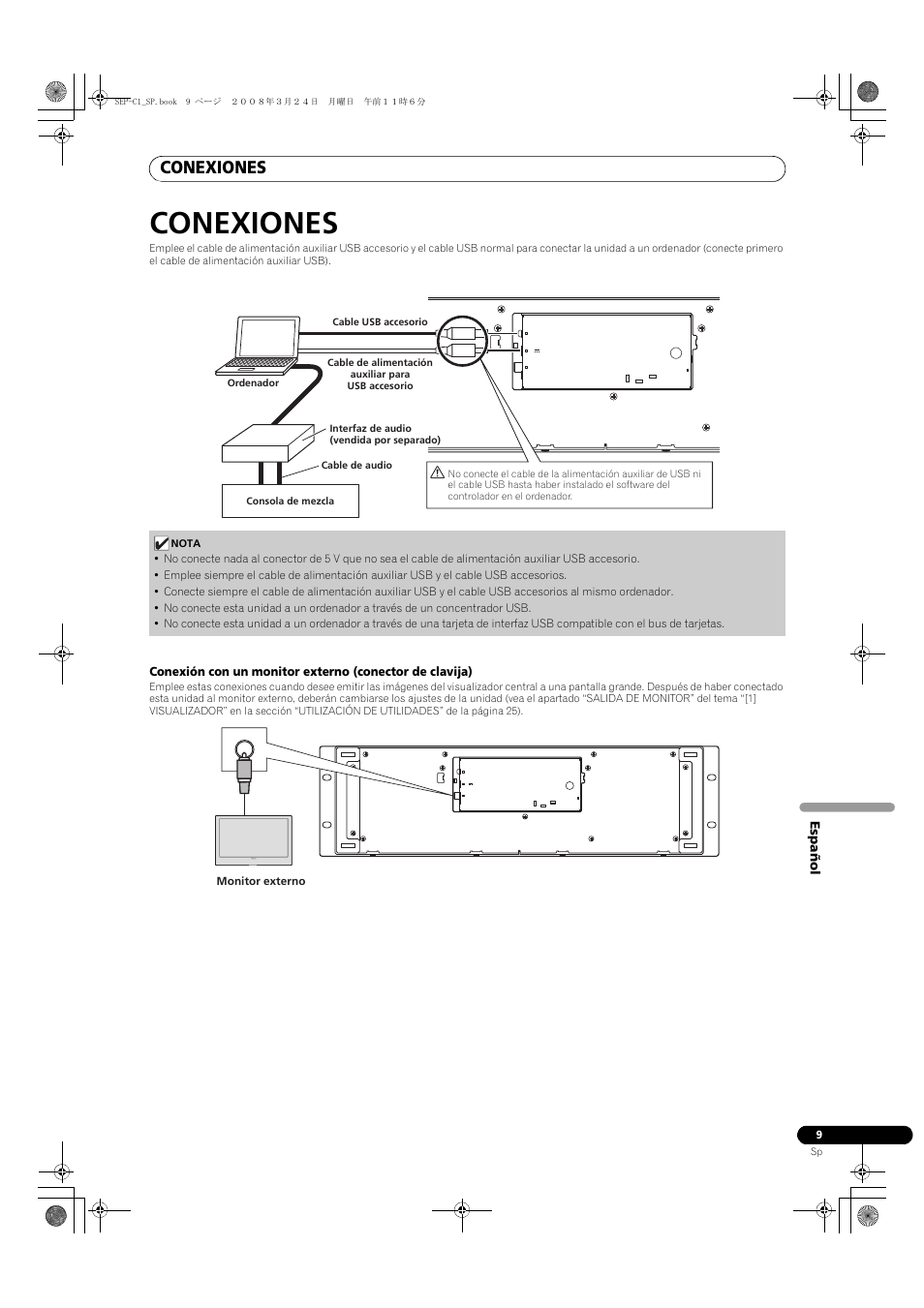 Conexiones, Españo l | Pioneer SEP-C1 User Manual | Page 139 / 241