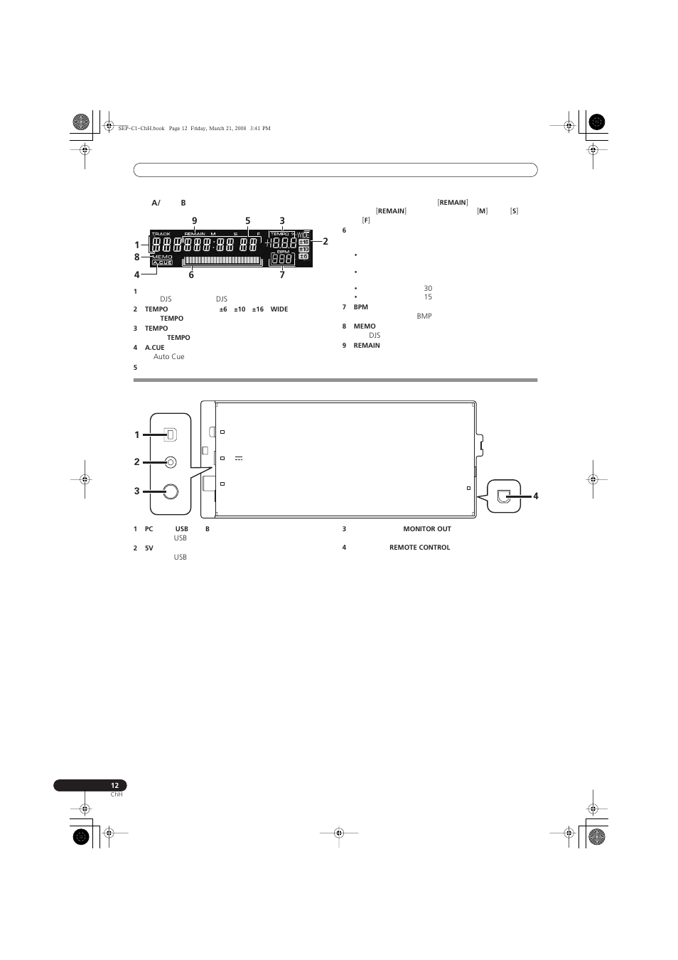 零件及其功能 | Pioneer SEP-C1 User Manual | Page 194 / 241