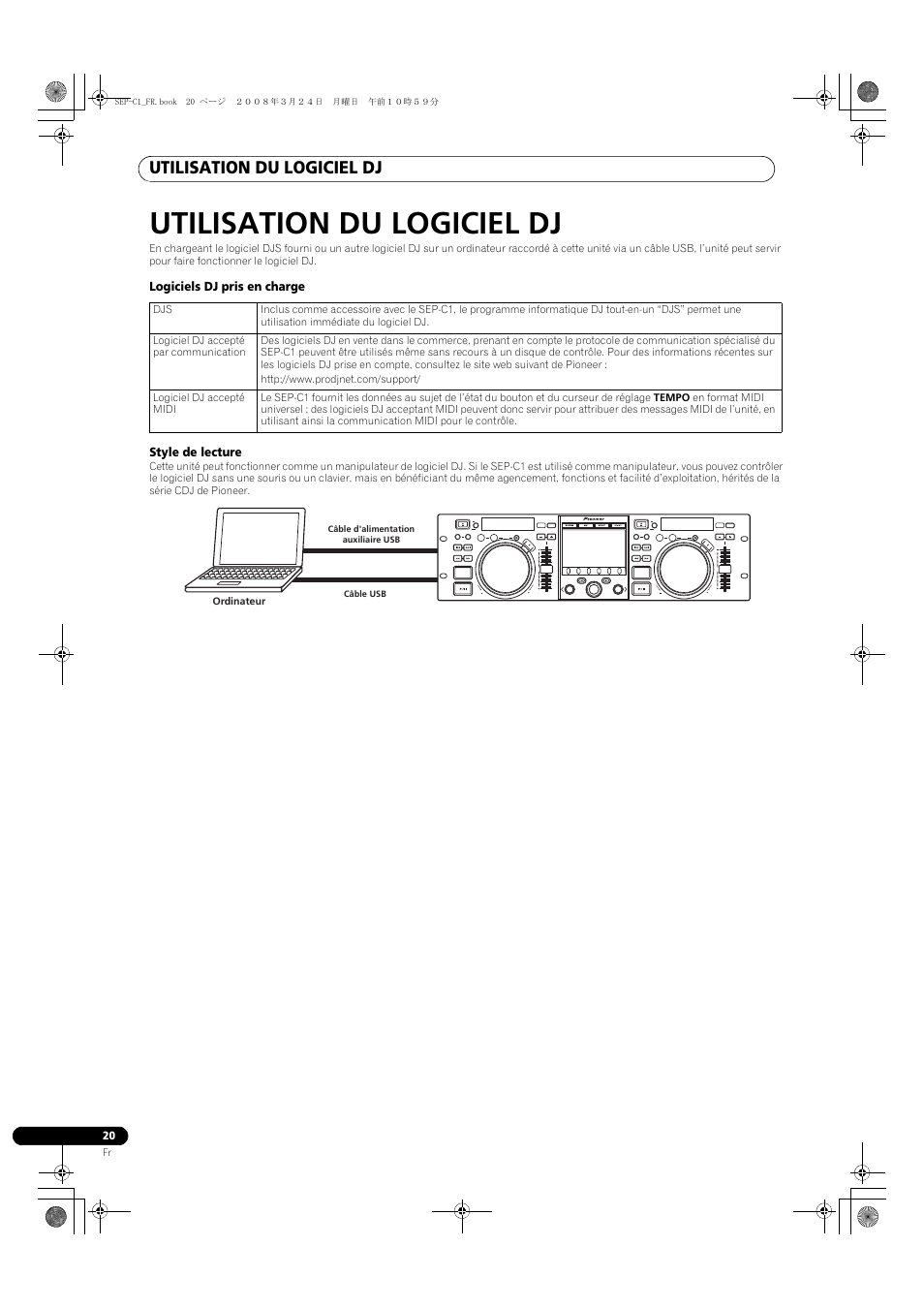 Utilisation du logiciel dj | Pioneer SEP-C1 User Manual | Page 46 / 241