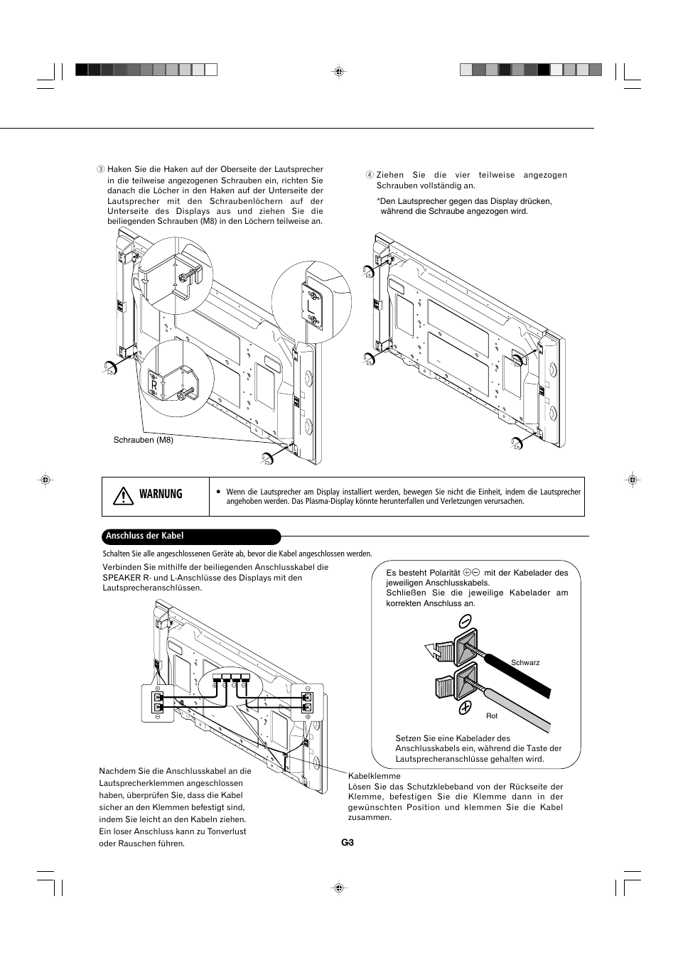 Warnung | Pioneer PDP-S44-LR User Manual | Page 17 / 31