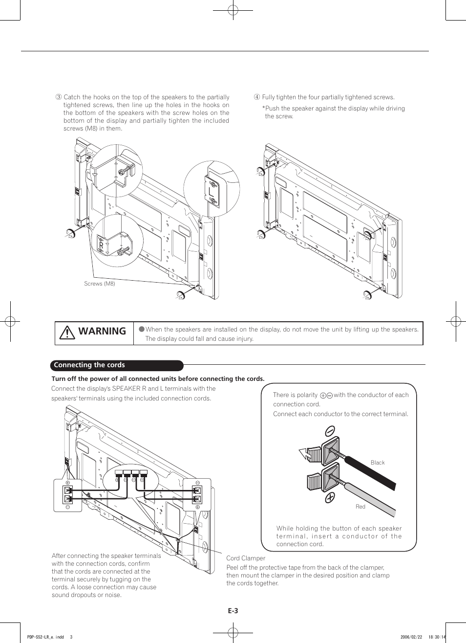 Warning | Pioneer PDP-S44-LR User Manual | Page 9 / 31