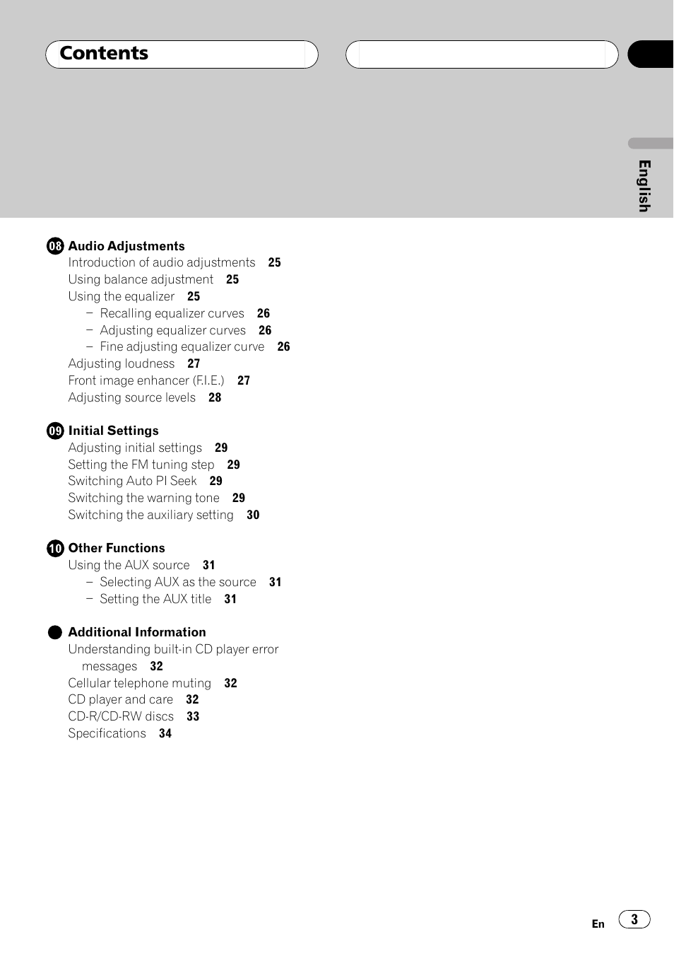 Pioneer DEH-P2500R User Manual | Page 3 / 104