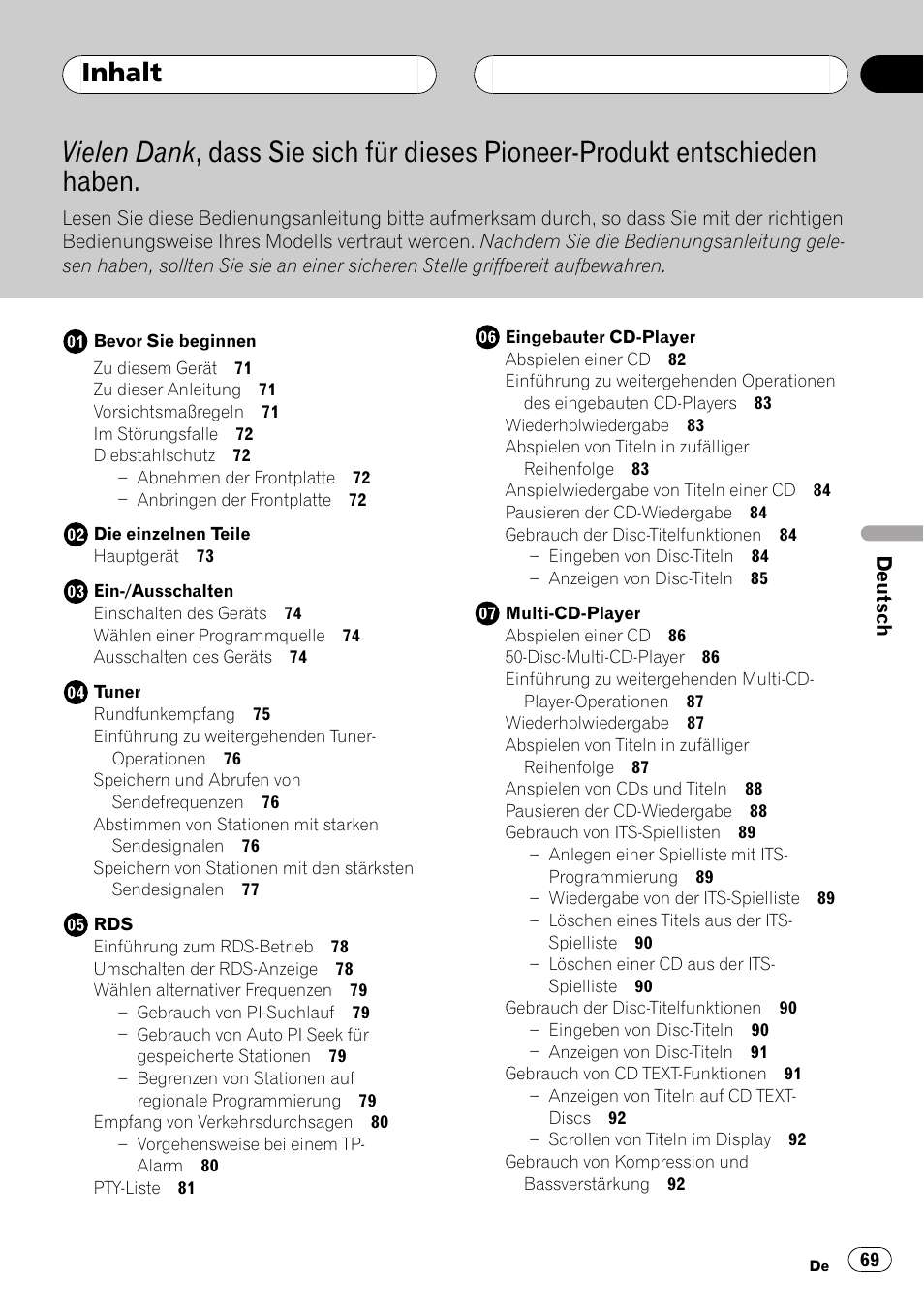 Pioneer DEH-P2500R User Manual | Page 69 / 104
