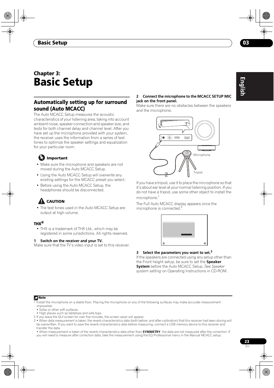 Basic setup, 03 basic setup, Basic setup 03 | Chapter 3 | Pioneer VSX-2020-K User Manual | Page 23 / 88