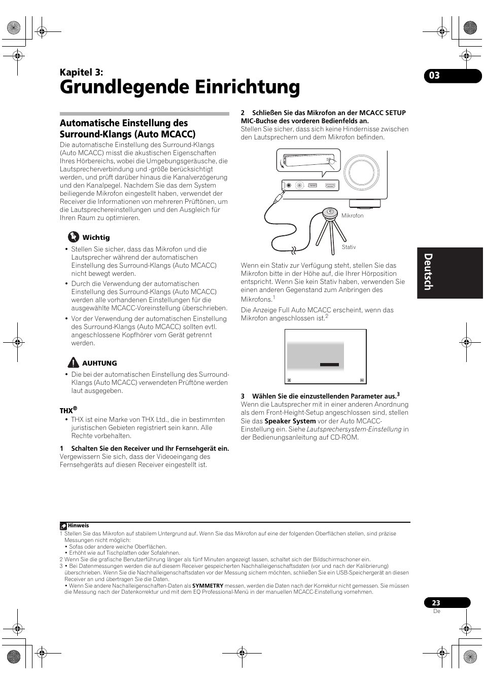 Grundlegende einrichtung, 03 grundlegende einrichtung, Kapitel 3 | Pioneer VSX-2020-K User Manual | Page 79 / 88