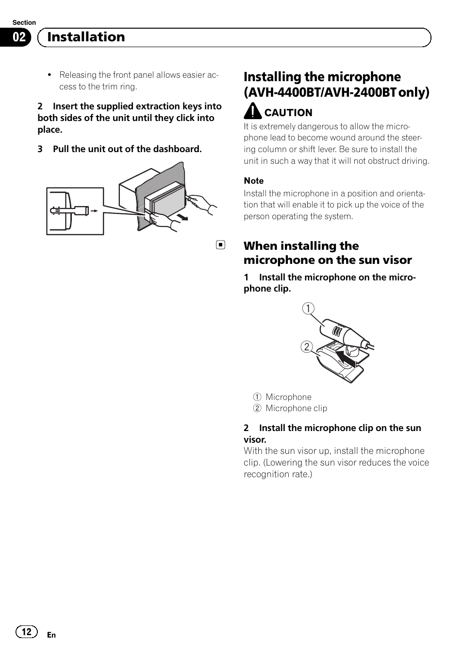 02 installation | Pioneer AVH-1400DVD User Manual | Page 12 / 76
