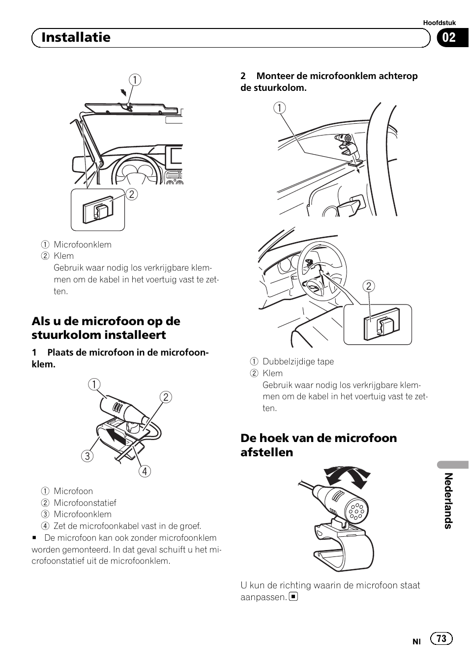 02 installatie | Pioneer AVH-1400DVD User Manual | Page 73 / 76