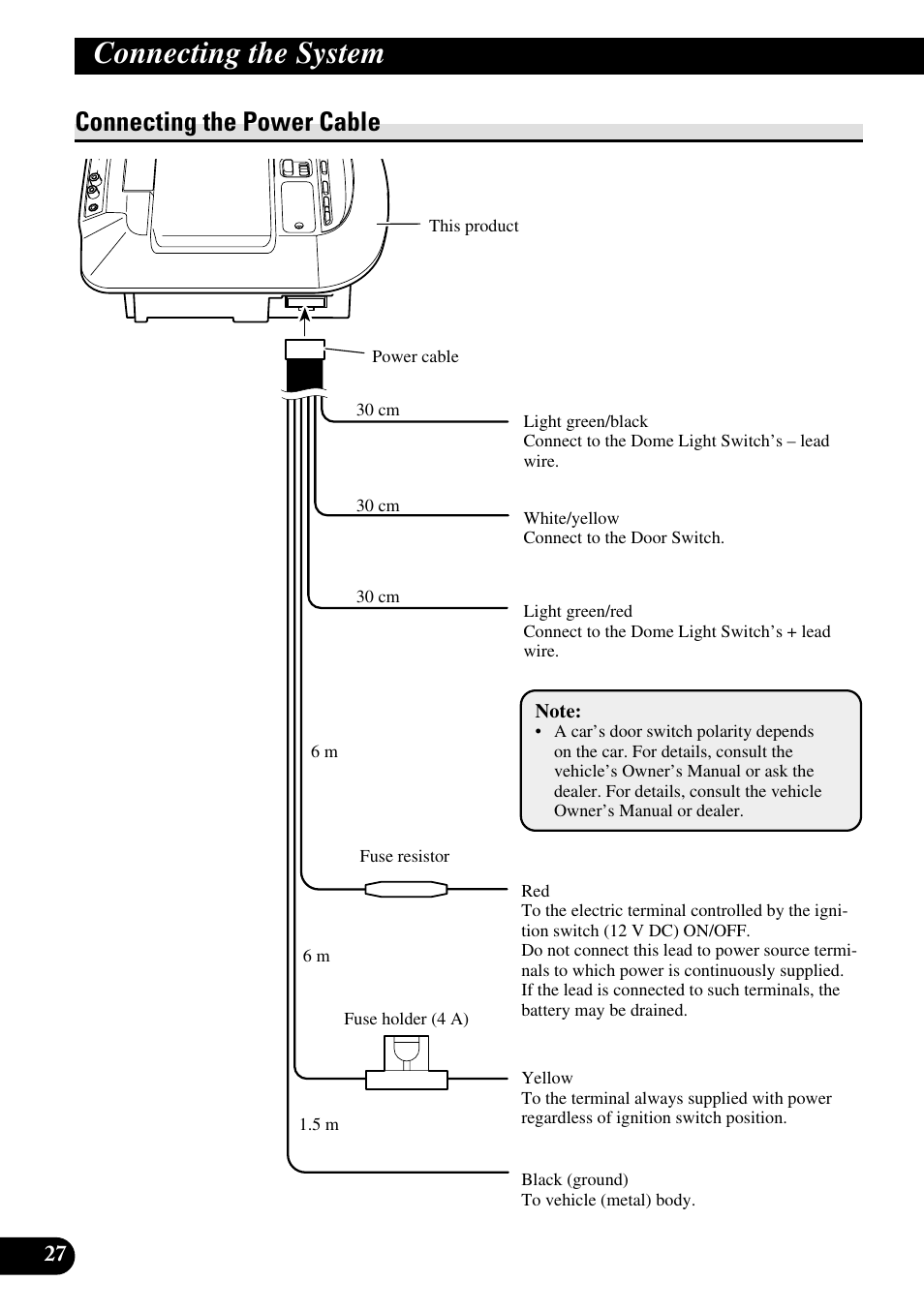 Connecting the power cable, Connecting the system | Pioneer AVR-W6100 User Manual | Page 28 / 104