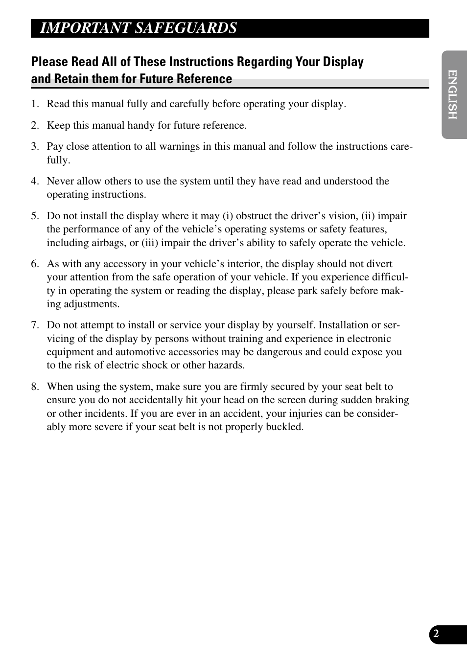 Important safeguards, Please read all of these instructions | Pioneer AVR-W6100 User Manual | Page 3 / 104