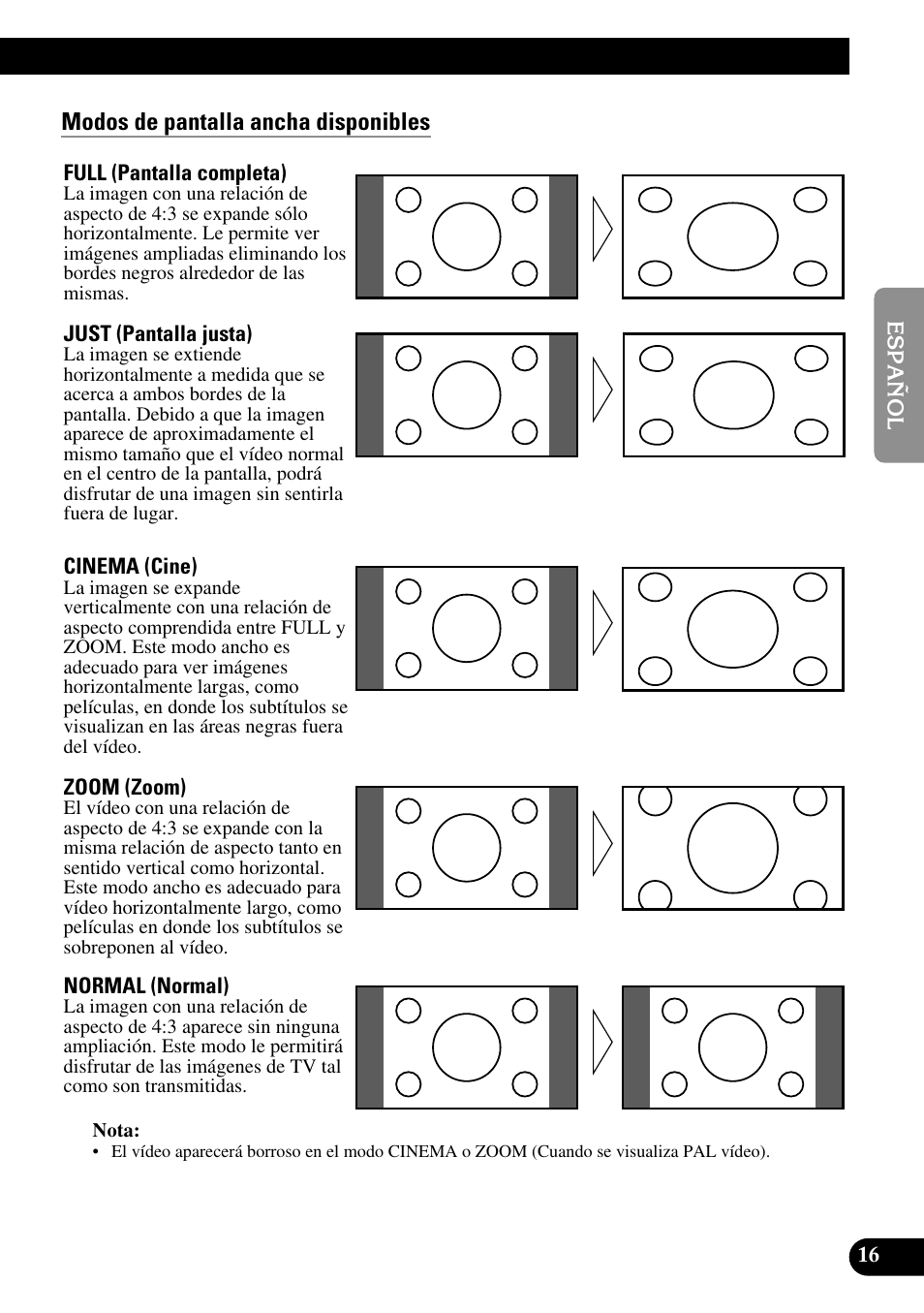 Modos de pantalla ancha disponibles | Pioneer AVR-W6100 User Manual | Page 51 / 104