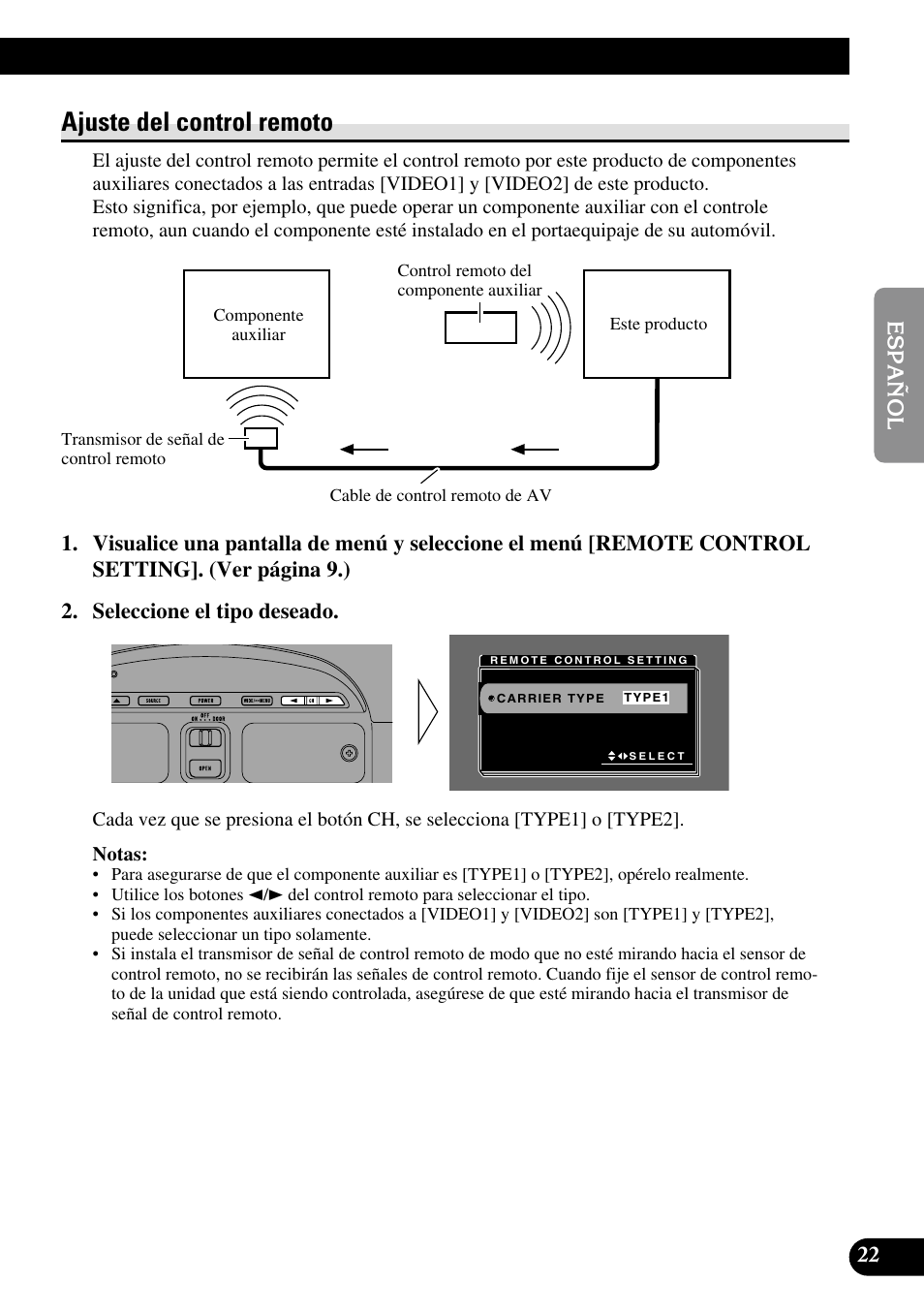 Ajuste del control remoto | Pioneer AVR-W6100 User Manual | Page 57 / 104