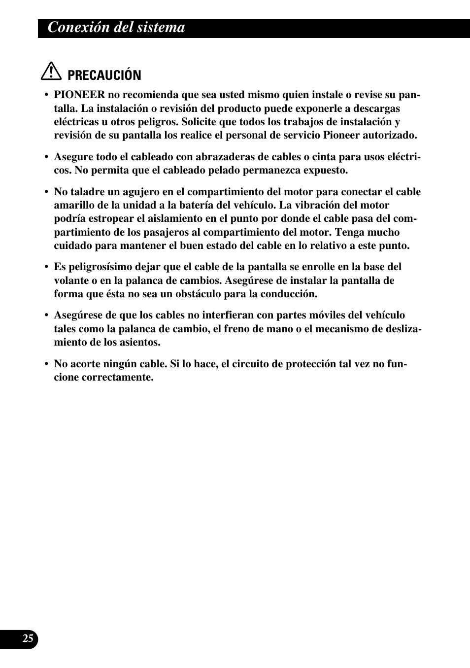 Conexión del sistema, Precaución | Pioneer AVR-W6100 User Manual | Page 60 / 104