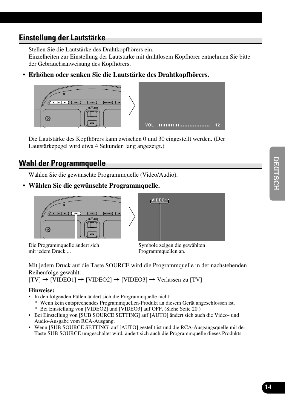 Einstellung der lautstärke wahl der programmquelle, Einstellung der lautstärke, Wahl der programmquelle | Pioneer AVR-W6100 User Manual | Page 83 / 104