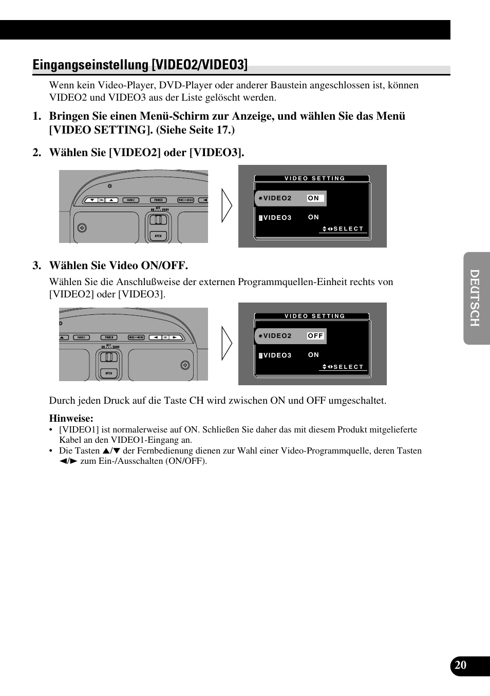 Eingangseinstellung [video2/video3 | Pioneer AVR-W6100 User Manual | Page 89 / 104