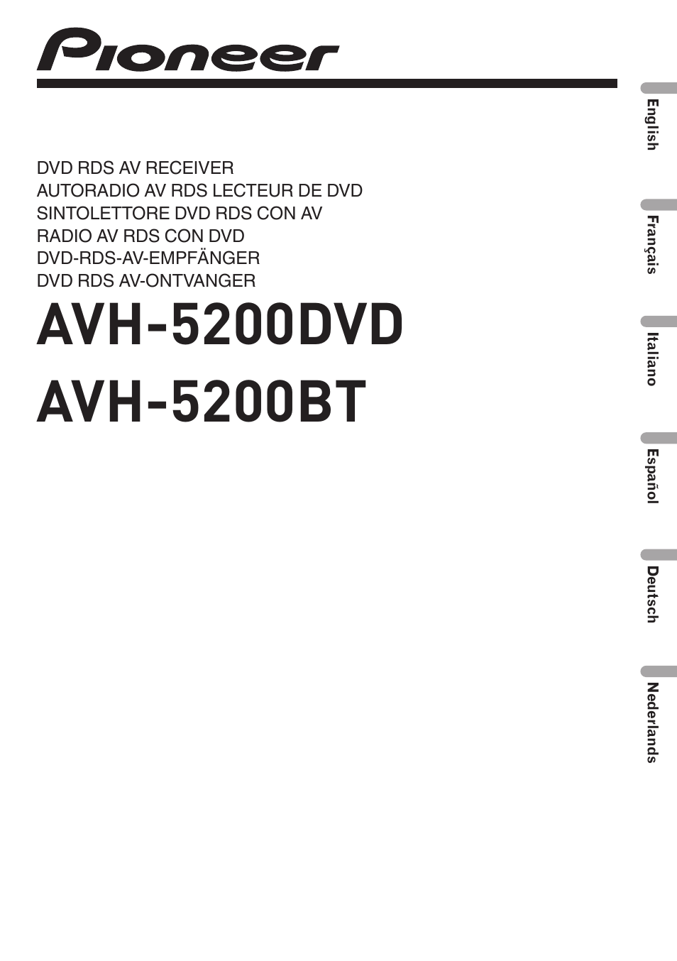 Pioneer AVH-5200BT User Manual | 64 pages