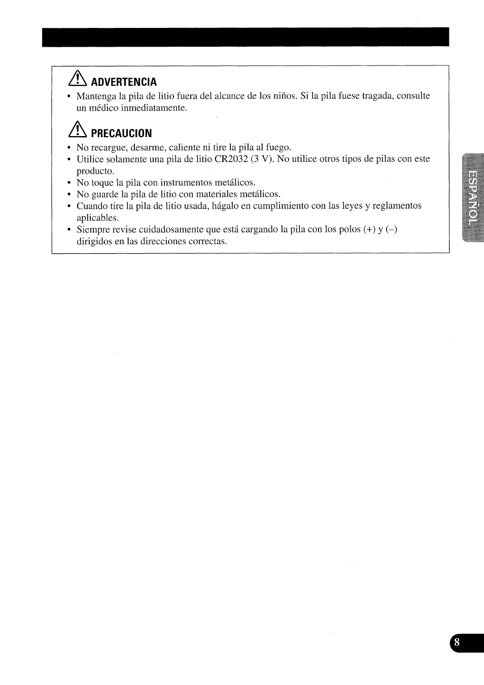 A advertencia, Precaucion | Pioneer GEX-P7000TVP User Manual | Page 47 / 116