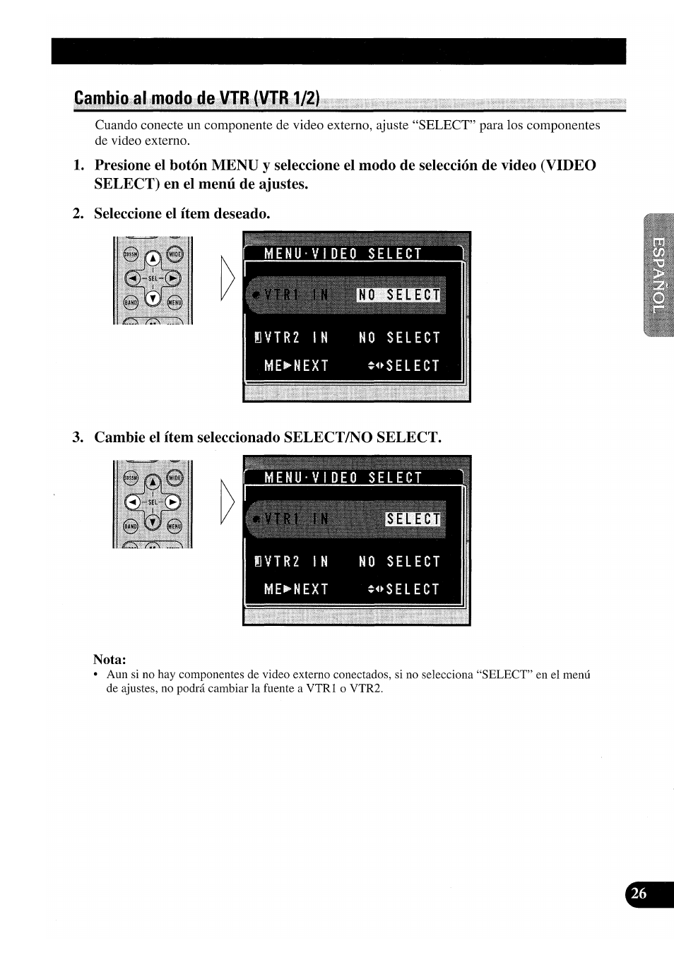 Cambio al modo de vtr (vtr1/2) | Pioneer GEX-P7000TVP User Manual | Page 65 / 116
