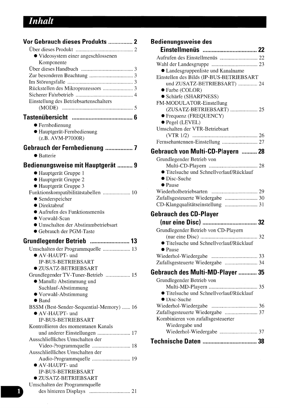 Inhalt | Pioneer GEX-P7000TVP User Manual | Page 78 / 116