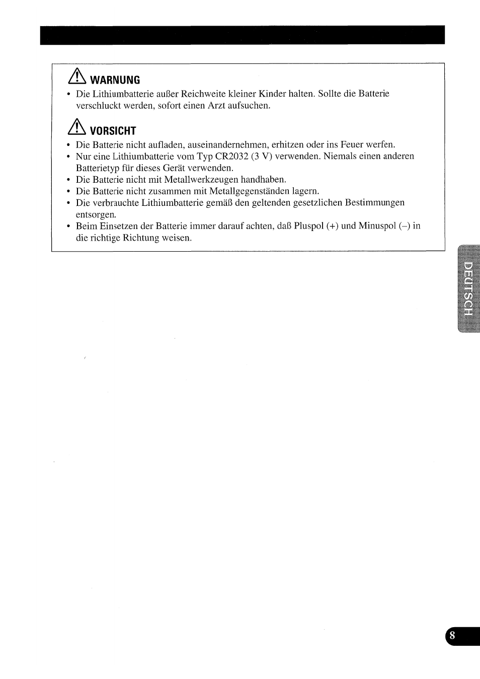 Warnung, Vorsicht | Pioneer GEX-P7000TVP User Manual | Page 85 / 116