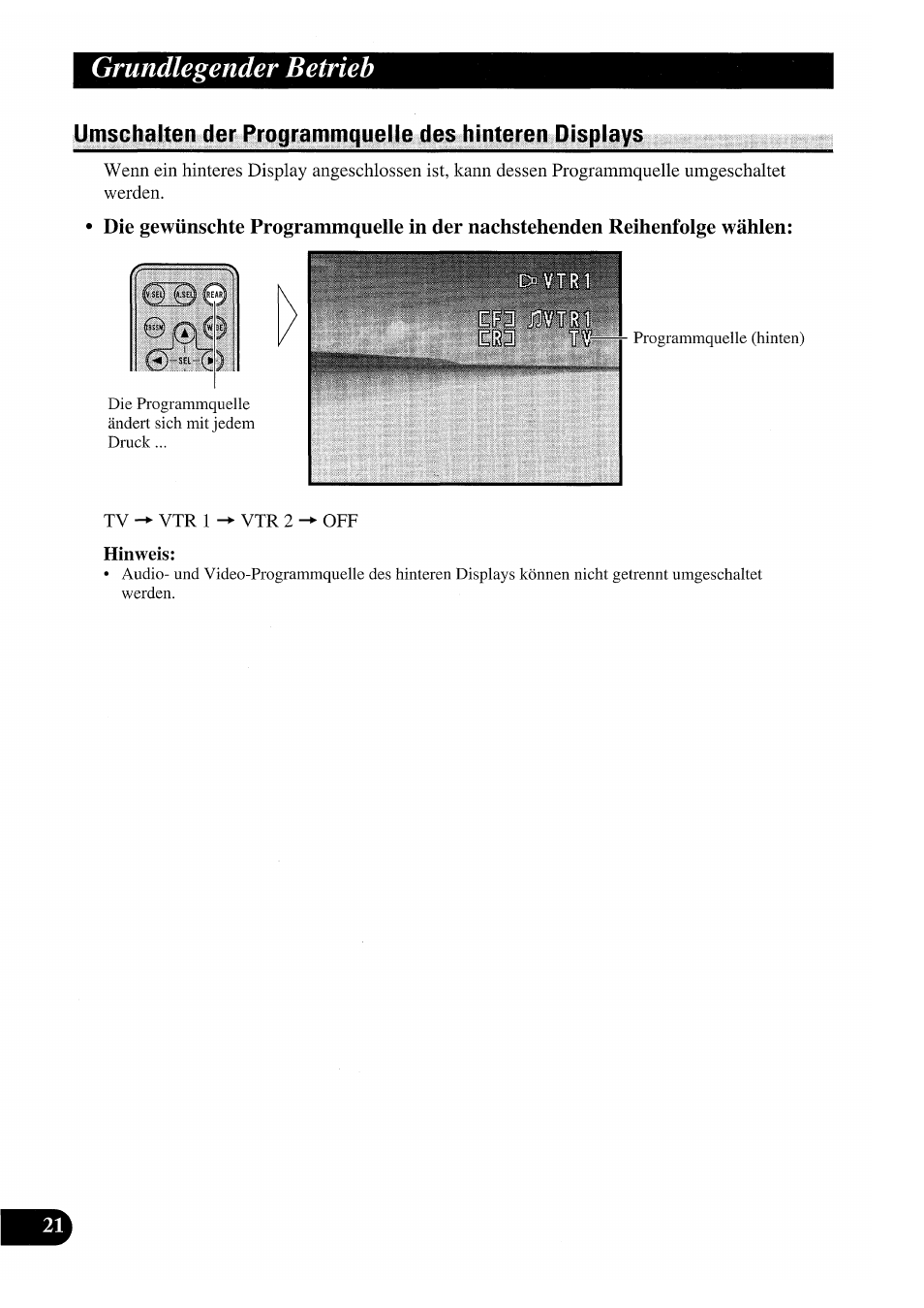 Umschalten der programmqueue des hinteren displays, Grundlegender betrieb | Pioneer GEX-P7000TVP User Manual | Page 98 / 116