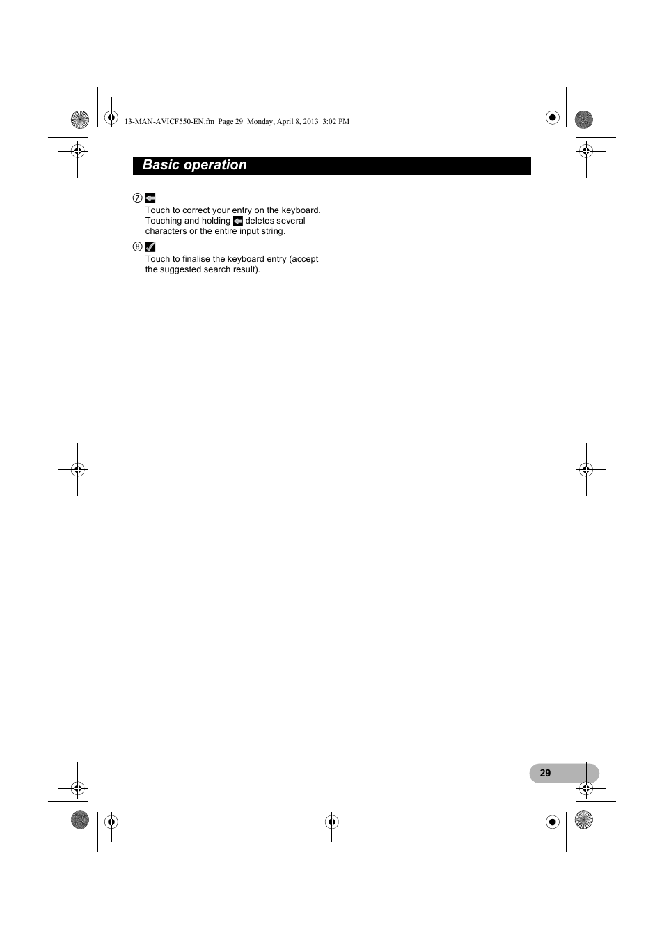 Basic operation | Pioneer AVIC-F550BT User Manual | Page 29 / 128
