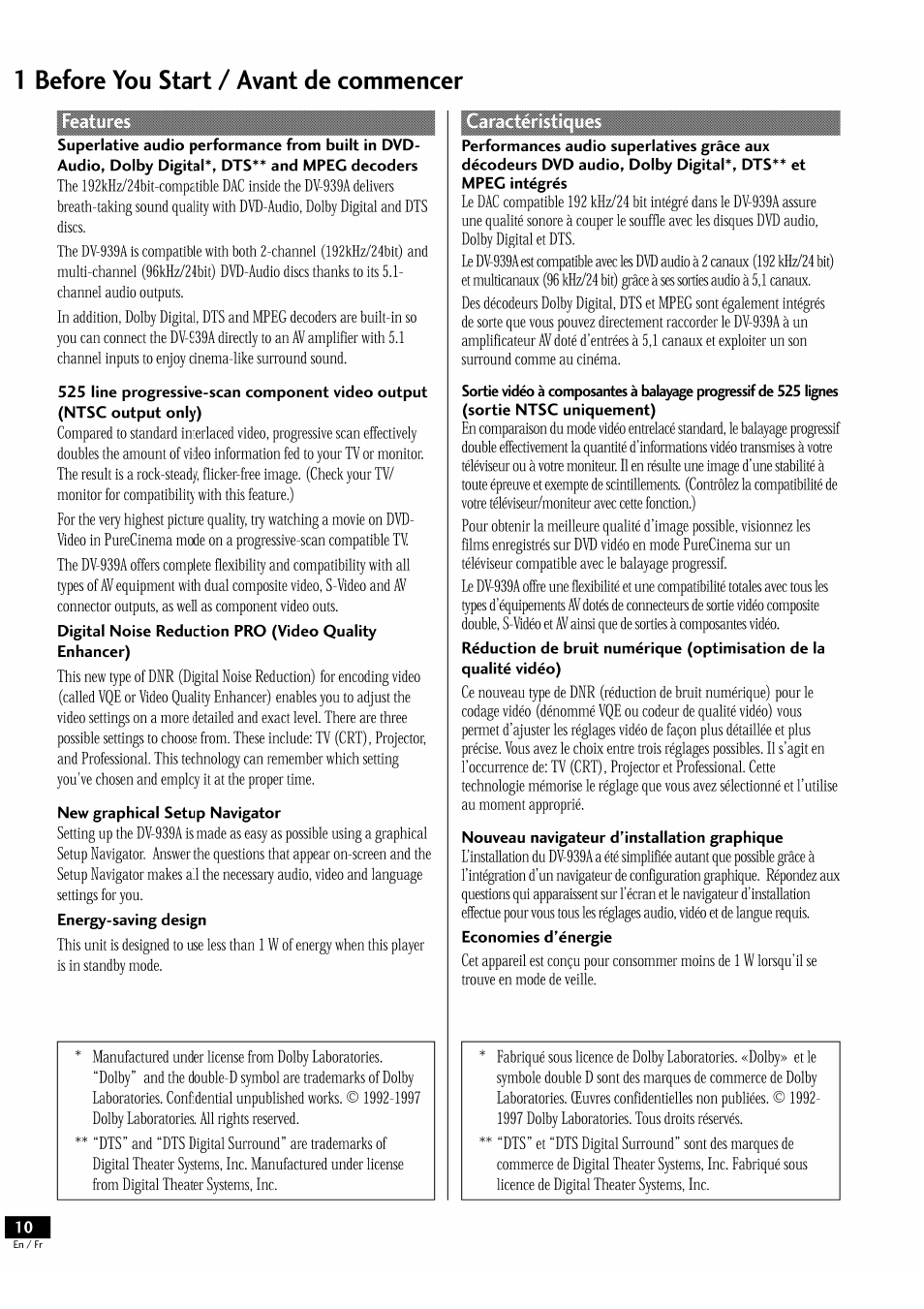New graphical setup navigator, Nouveau navigateur d'installation graphique, 1 before you start / avant de commencer | Pioneer DV-939A User Manual | Page 10 / 168