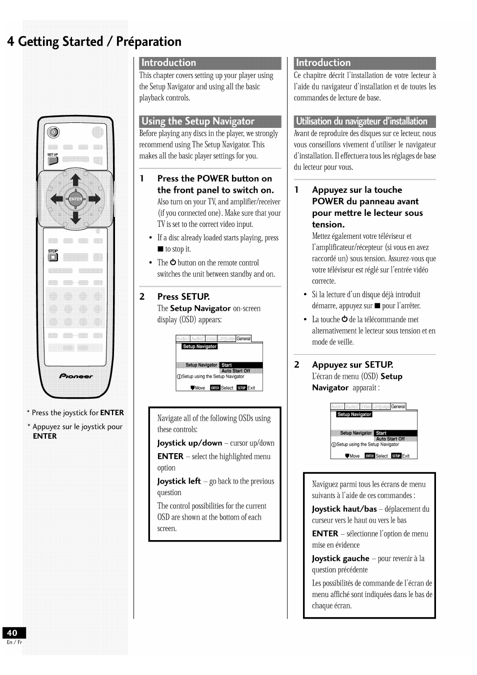 4 getting started / préparation | Pioneer DV-939A User Manual | Page 40 / 168