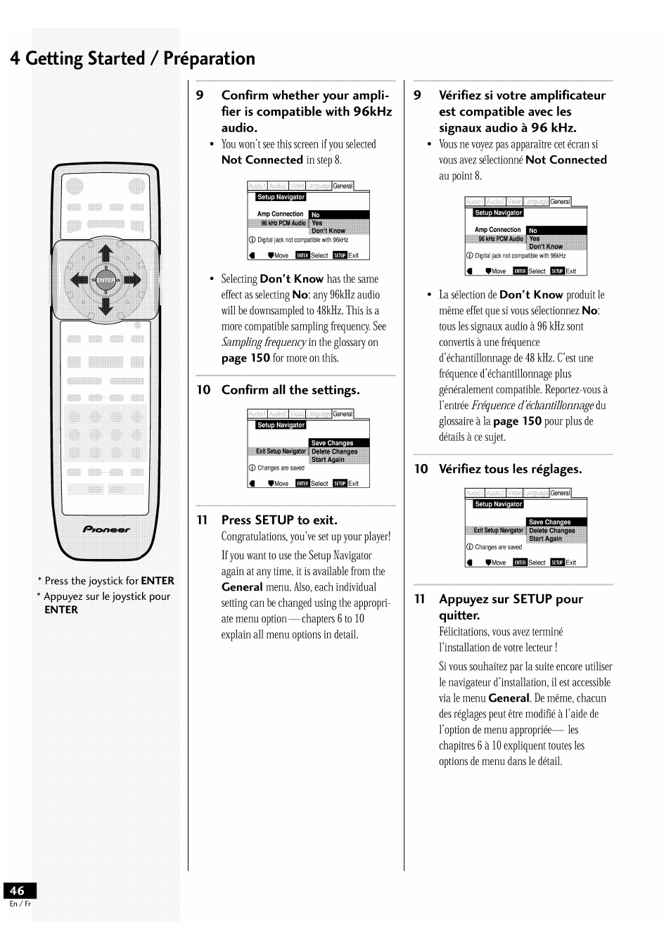 4 getting started / préparation | Pioneer DV-939A User Manual | Page 46 / 168