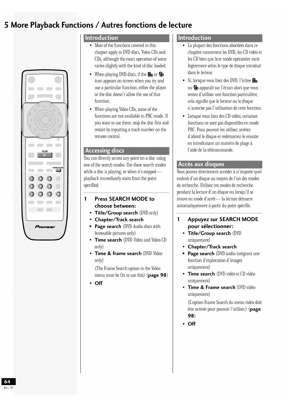 Pioneer DV-939A User Manual | Page 64 / 168