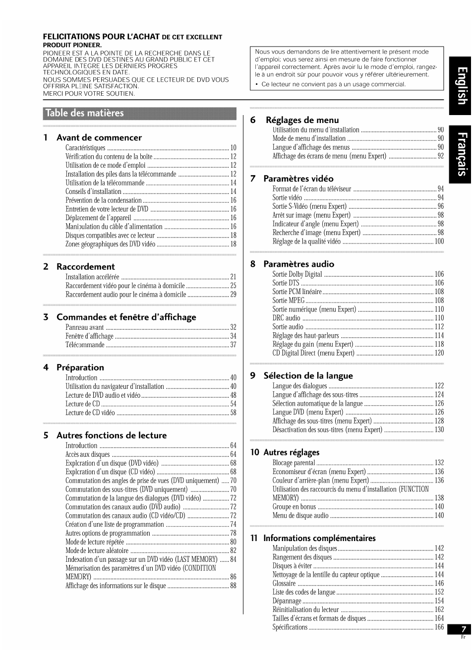 Pioneer DV-939A User Manual | Page 7 / 168