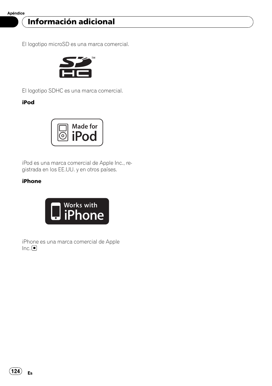 Información adicional | Pioneer DEH-P3100UB User Manual | Page 124 / 127