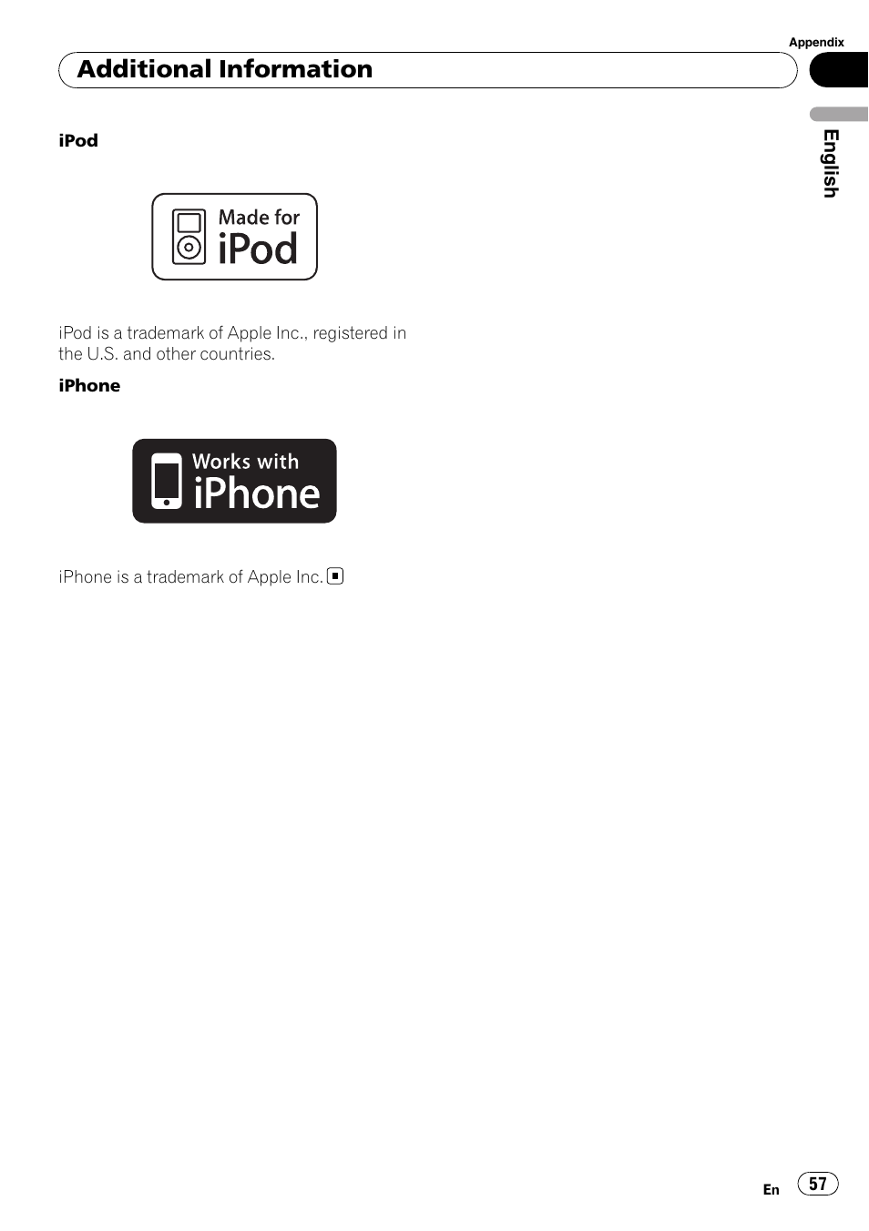 Additional information | Pioneer DEH-P3100UB User Manual | Page 57 / 127