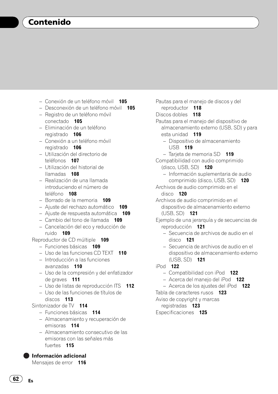Pioneer DEH-P3100UB User Manual | Page 62 / 127