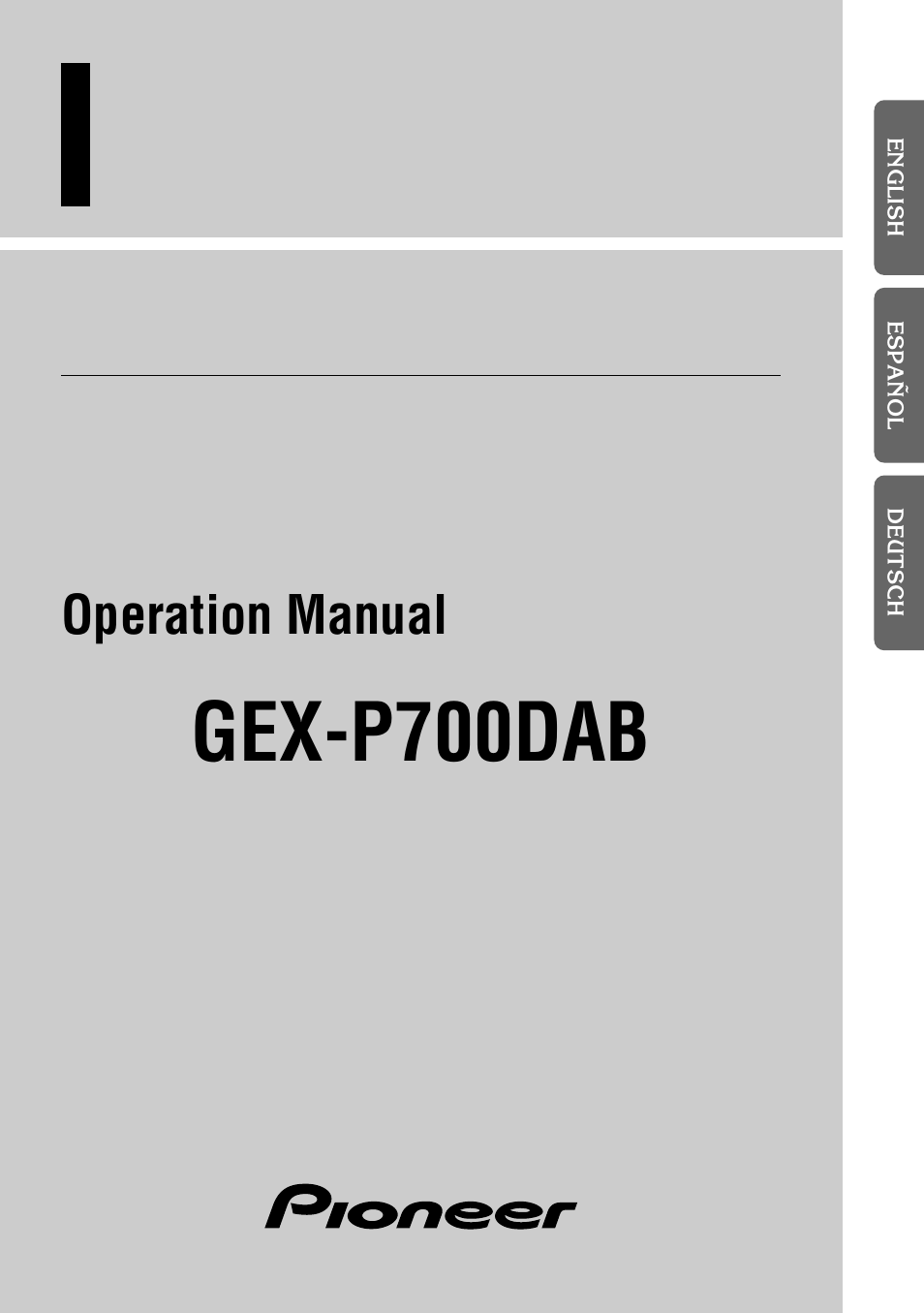 Pioneer GEX-P700DAB User Manual | 124 pages