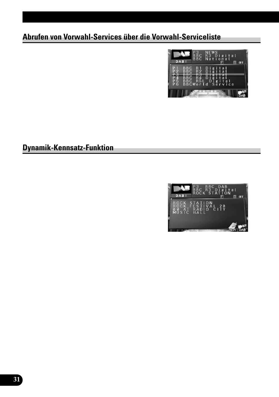 Abrufen von vorwahl-services über, Die vorwahl-serviceliste, Dynamik-kennsatz-funktion | Grundlegender betrieb mit avm-p9000r | Pioneer GEX-P700DAB User Manual | Page 112 / 124