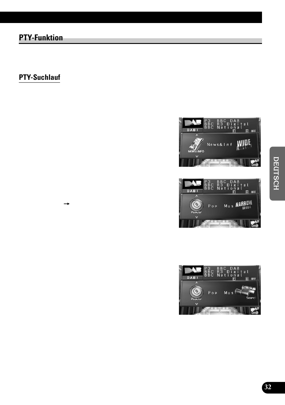 Pty-funktion, Pty-suchlauf | Pioneer GEX-P700DAB User Manual | Page 113 / 124